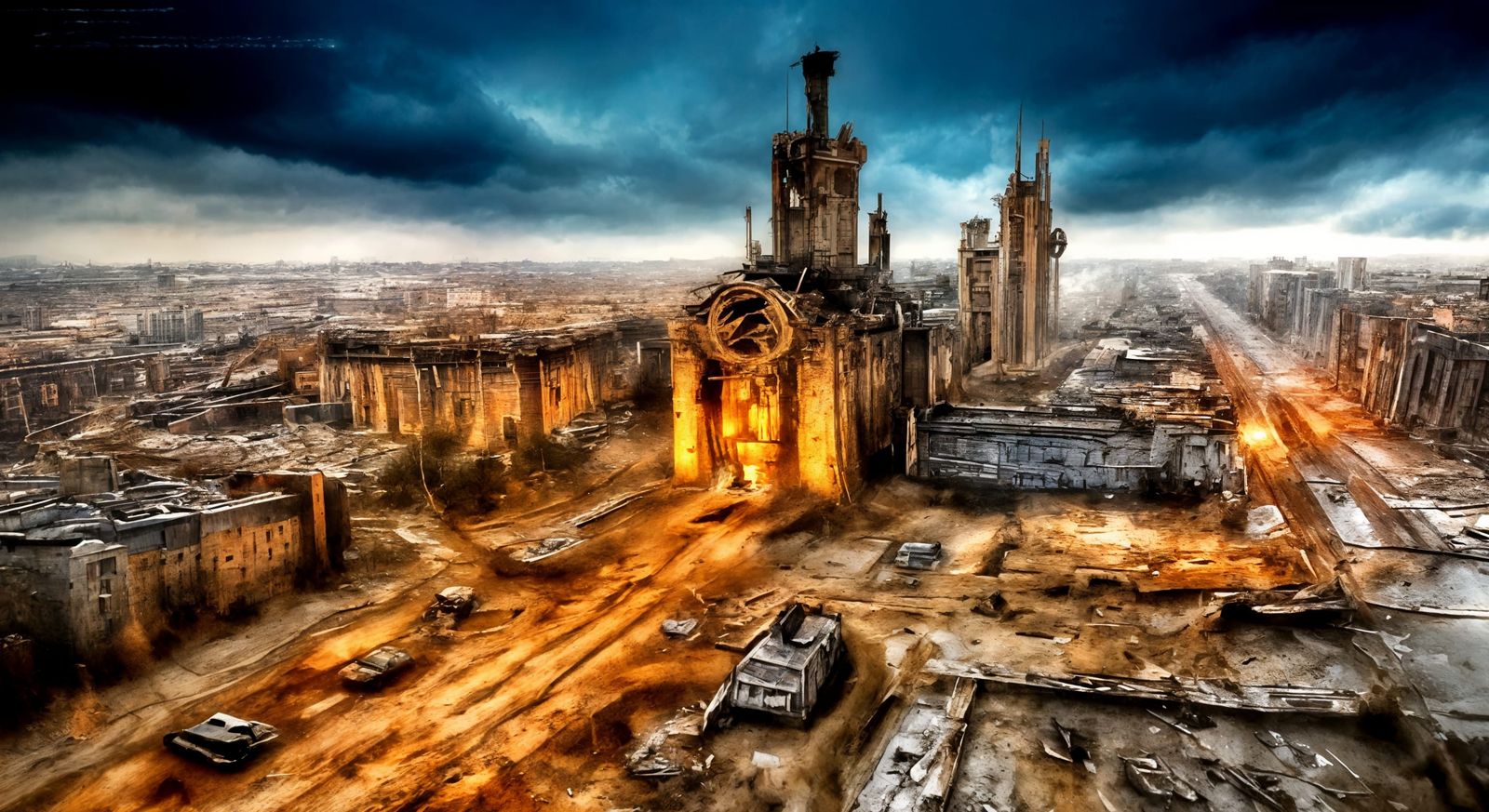 Gothic Soviet City Crumbling: Silver Nitrate Photo