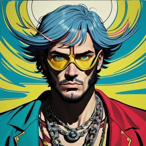 Edgy Roman Portrait in Minimalist Style