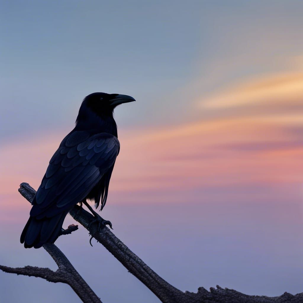 Raven Silhouette at Sunrise