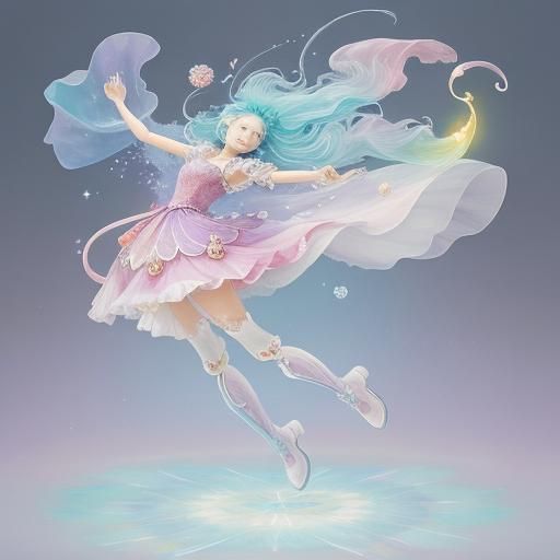 Crystal Boots with Pastel Hues in Watercolour Style