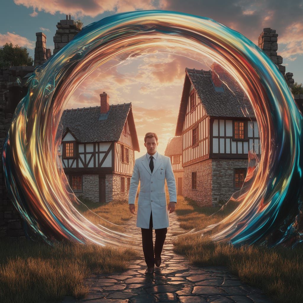 Scientist's Portal to a Medieval Village