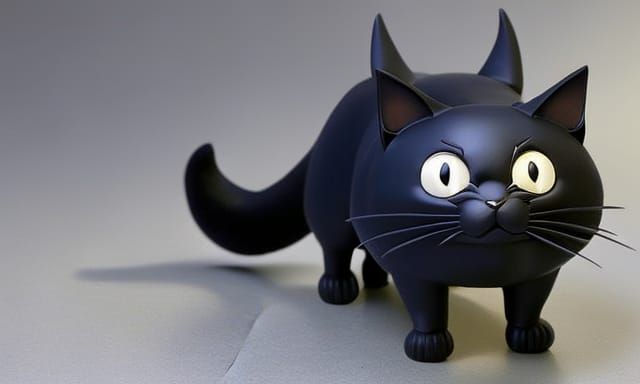 Black Cat from Kiki's Delivery Service, Ghibli Style