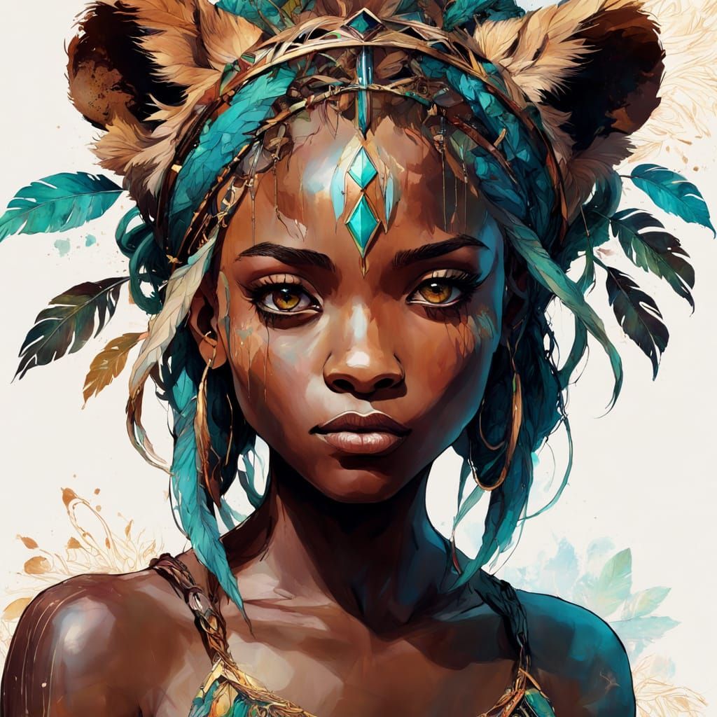 Nala from Lion King as Young Woman, Detailed Art