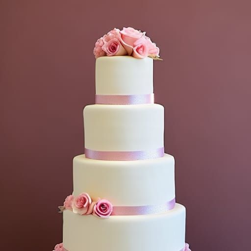 Elegant Three-Tier Wedding Cake with Rose Blooms