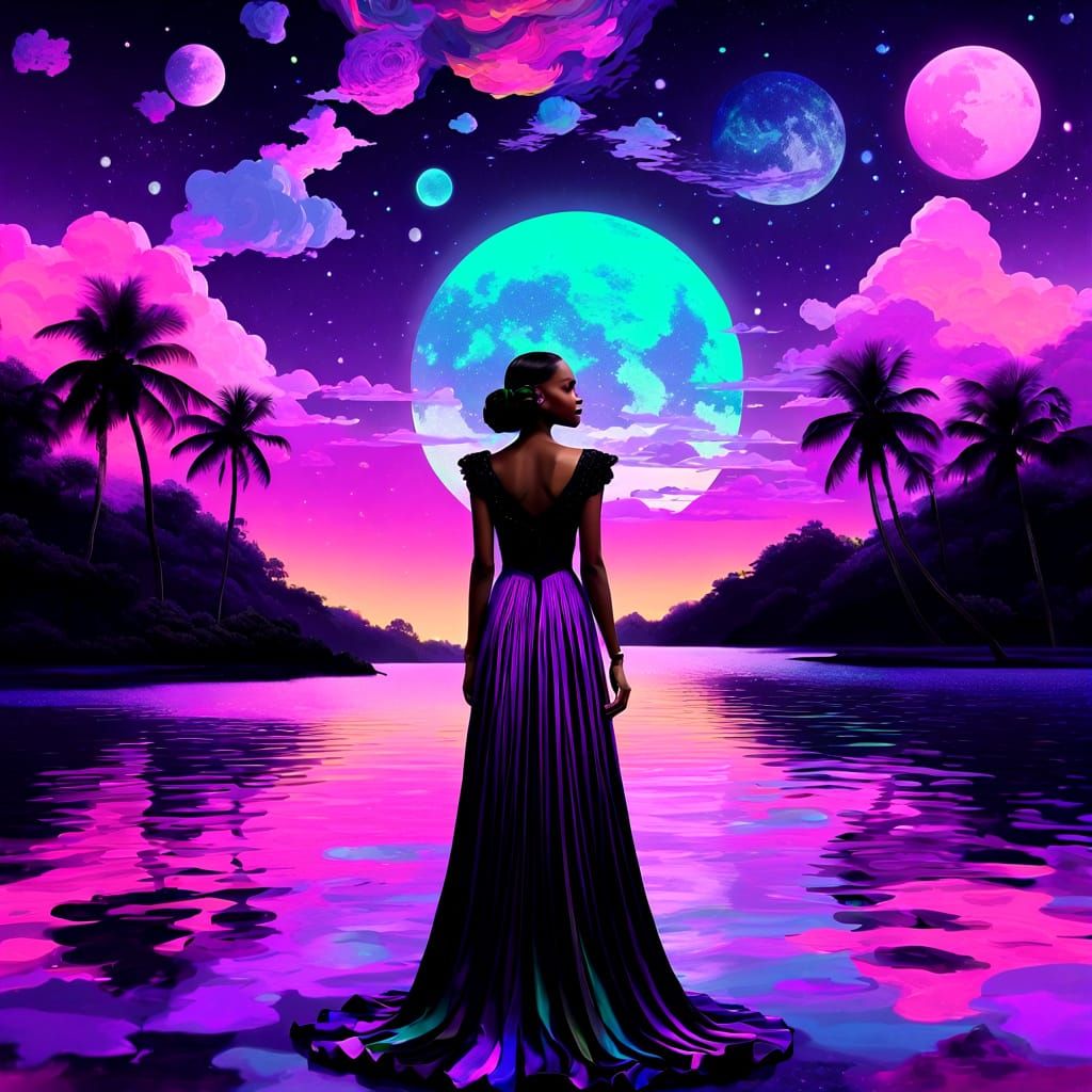 Glow-in-the-Dark Formal Dress in Moody, Vibrant Hues