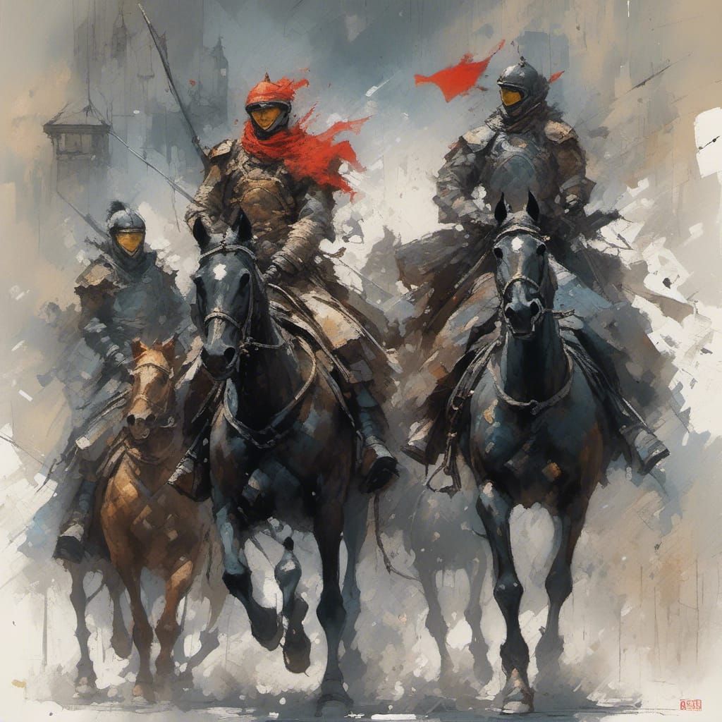 AI Image with Ink Sketch and Anime Splatter Style