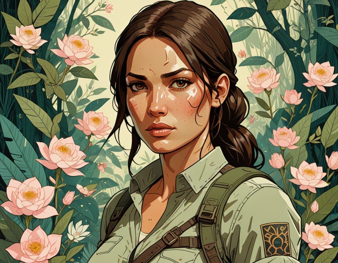Lara Croft in Vibrant Artistic Collaboration