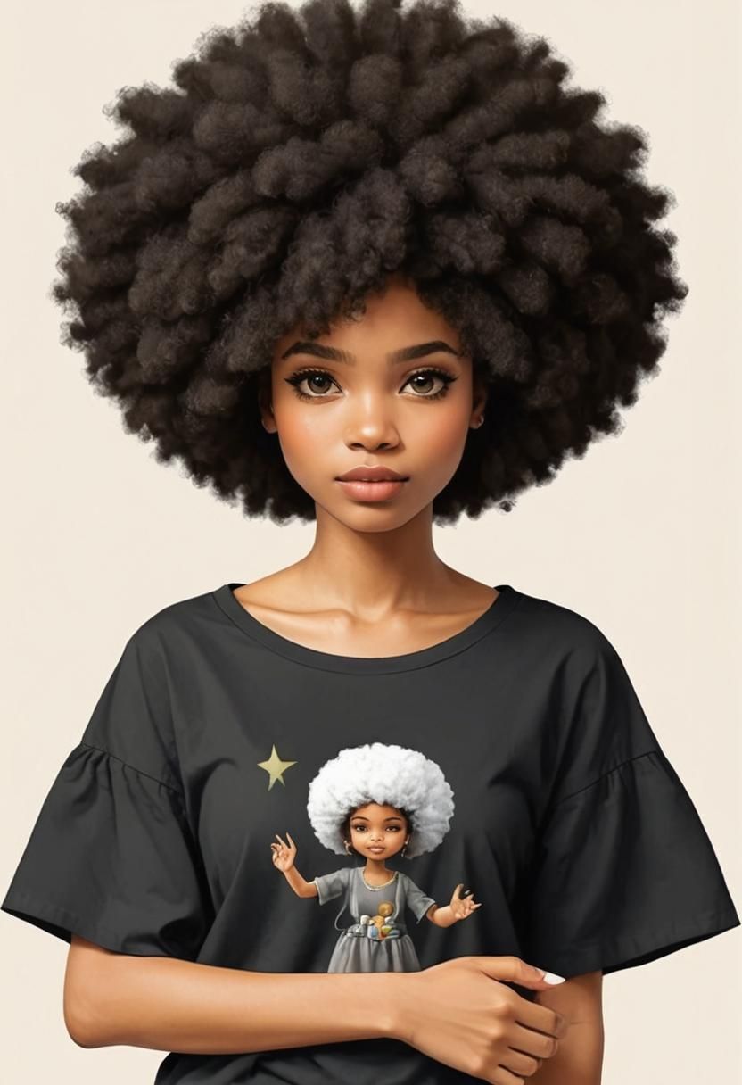 Portrait of Girl with Afro Hairstyle
