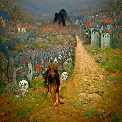 Valley of Shadow: A Detailed Gothic Painting