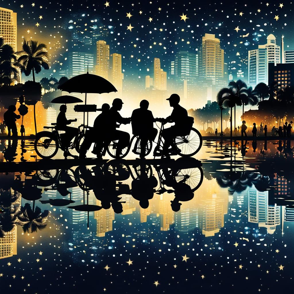 Manila Nightlife: Vibrant Cityscape in Double Exposure