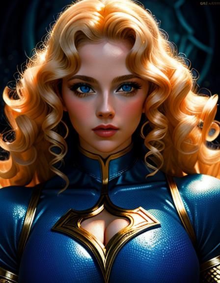 Superheroine Bodybuilder in Expressionist Digital Art