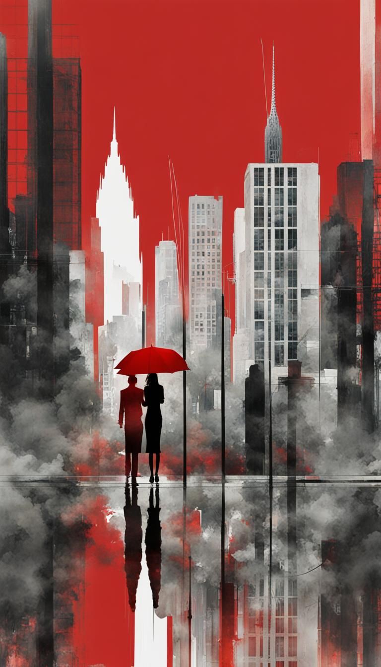 Surreal City Forest in Double Exposure