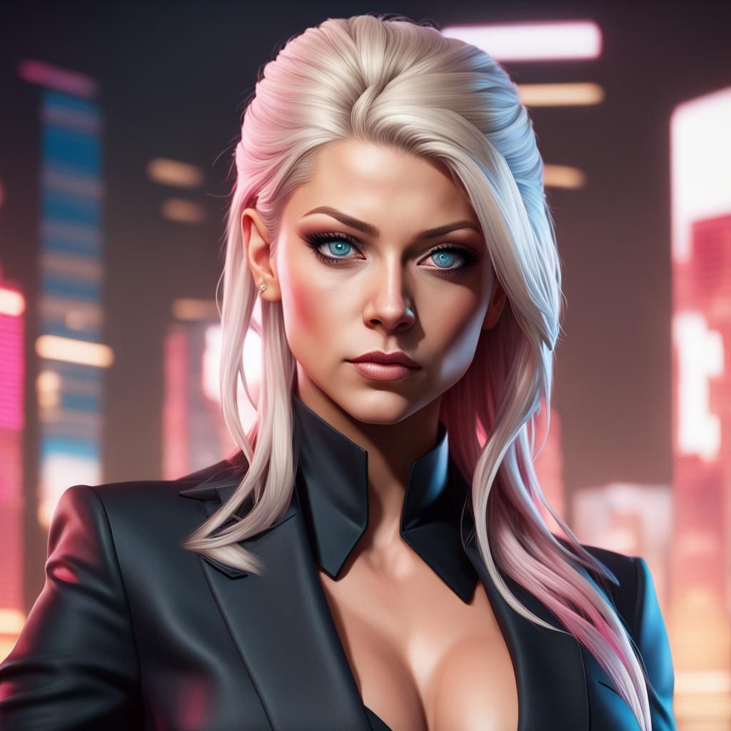 Alexa Bliss in a black suit