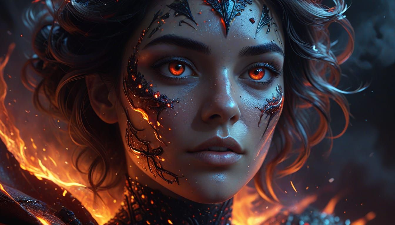 Shadow Princess Portrait in Hyperrealistic Concept Art