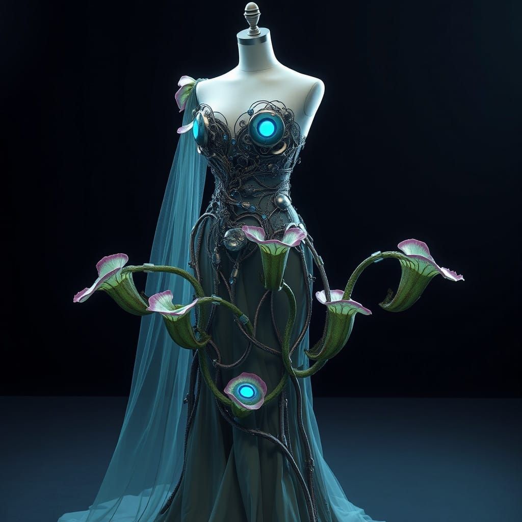 Mechanical Venus Flytrap Evening Gown Concept Art