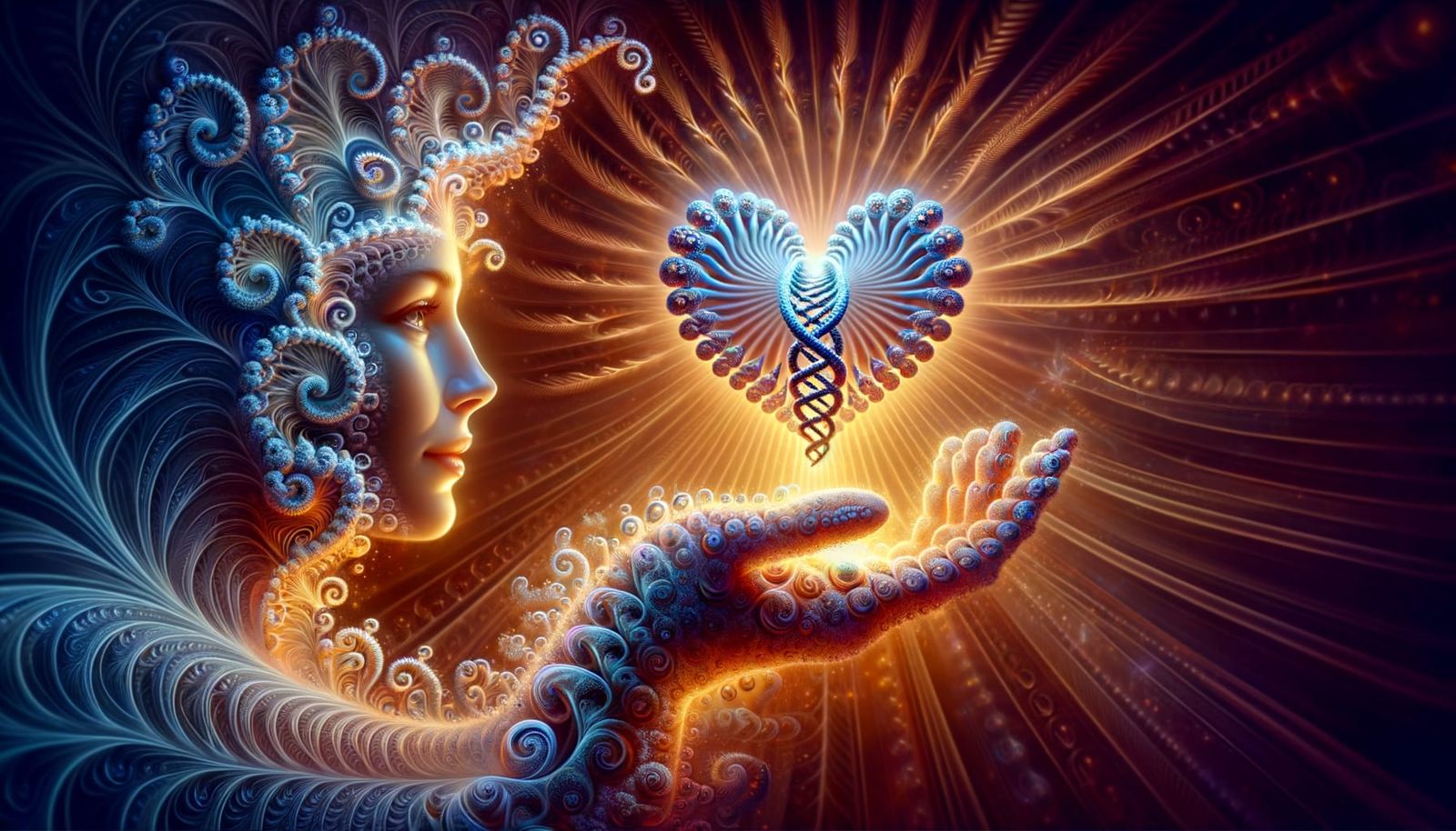 Mystical Goddess Receives Fractal DNA Heart