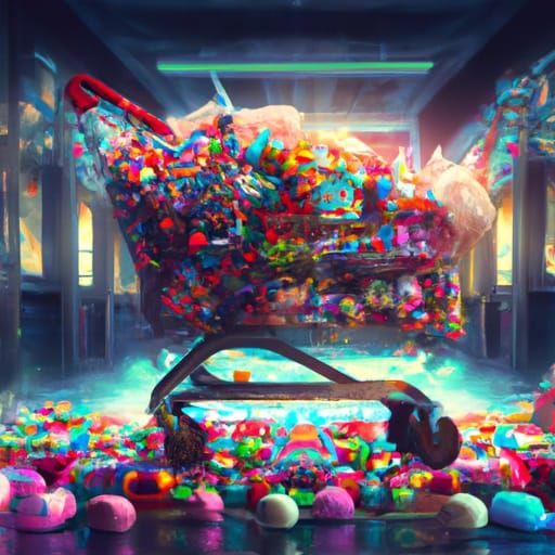 Candy-Filled Cart: A Digital Matte Painting