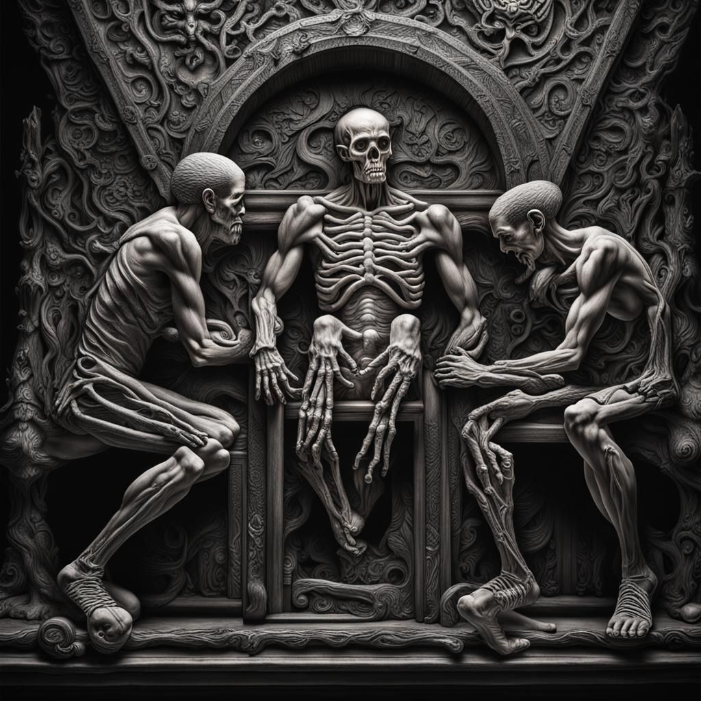 Macabre Cain and Abel in Hyperrealistic Style