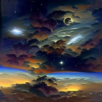 Night Sky Oil Painting by James Gurney