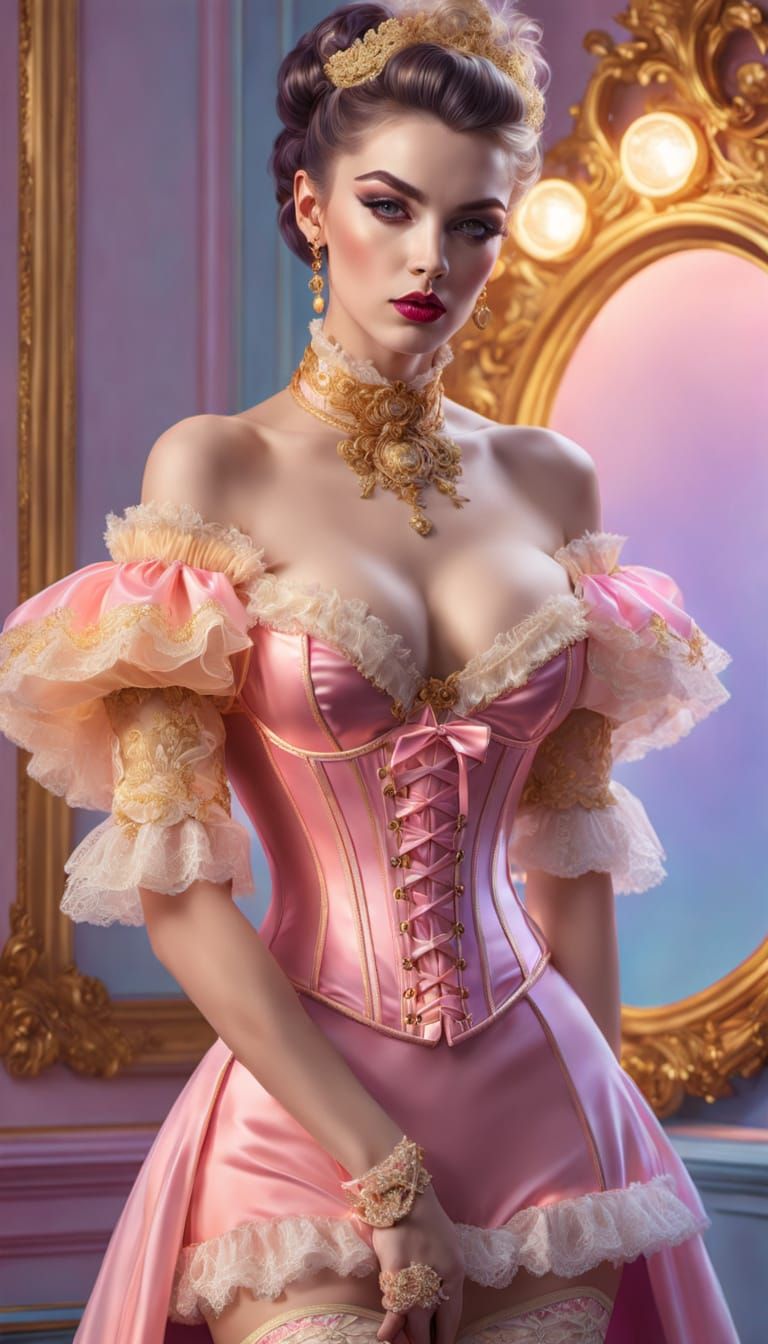 Elegant Male Figure in Fancy Dress: Oil Painting