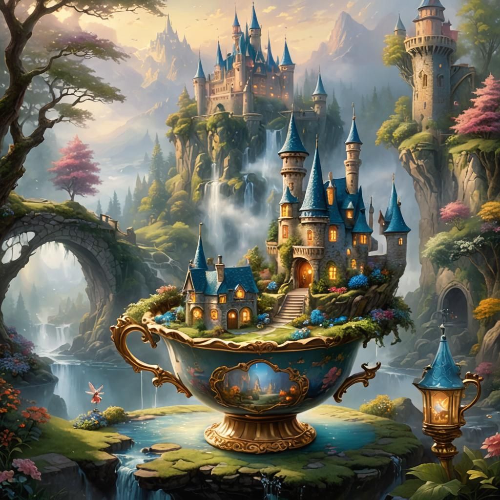 Fairytale Kingdom Unfolds Within Teacup