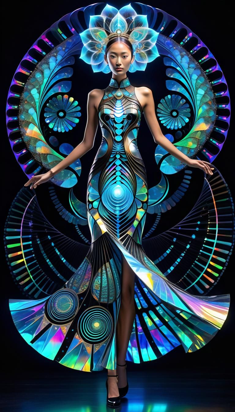 woman wearing fashion dress Sacred Geometry