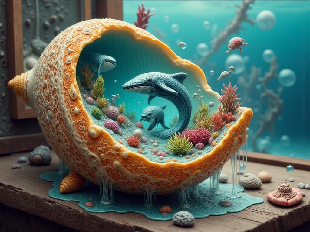 Hyper-Realistic Fantasy Art of Ancient Seashell Reveal