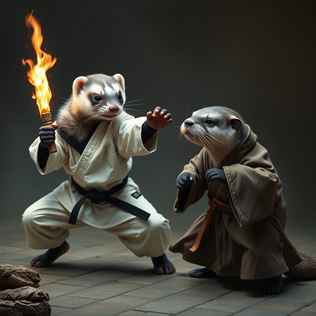 Ferret Karate Champion vs Otter Monk