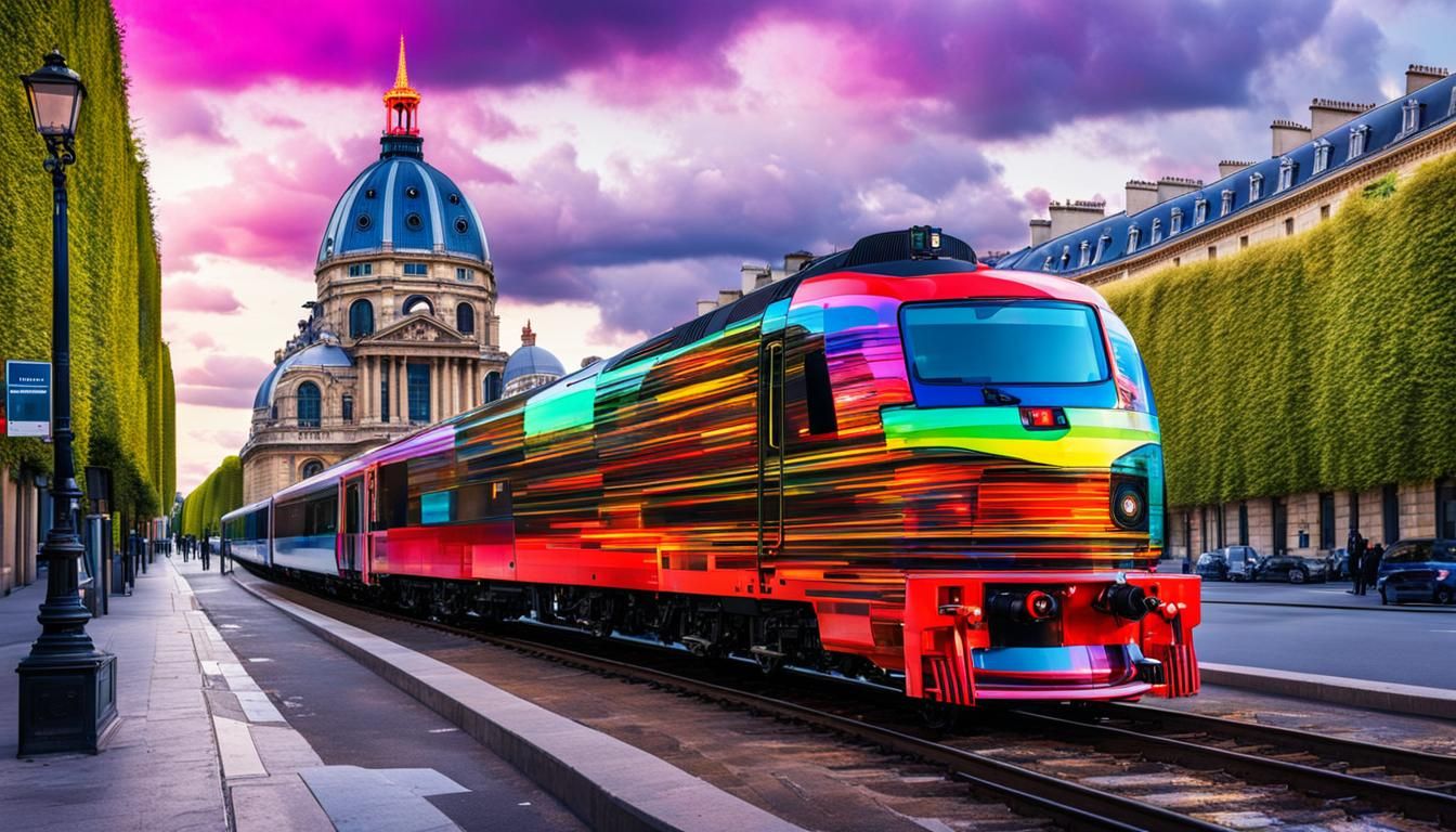 Glitch Art Locomotive in Historic Paris