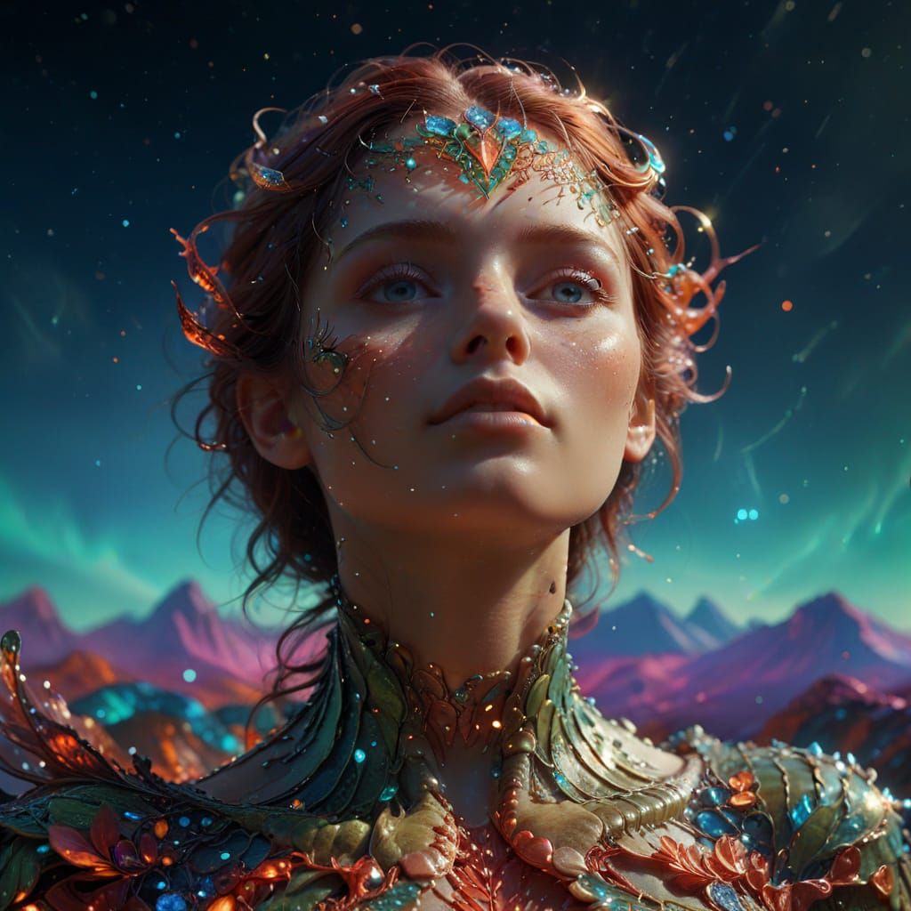 Celestial Beauty in Hyper-Realistic Digital Art