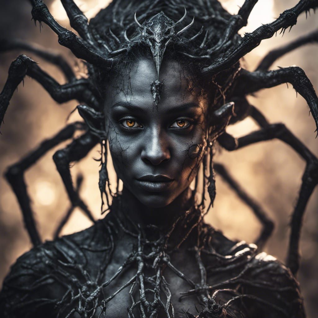 Subterranean Dark Elf Priestess Portrait