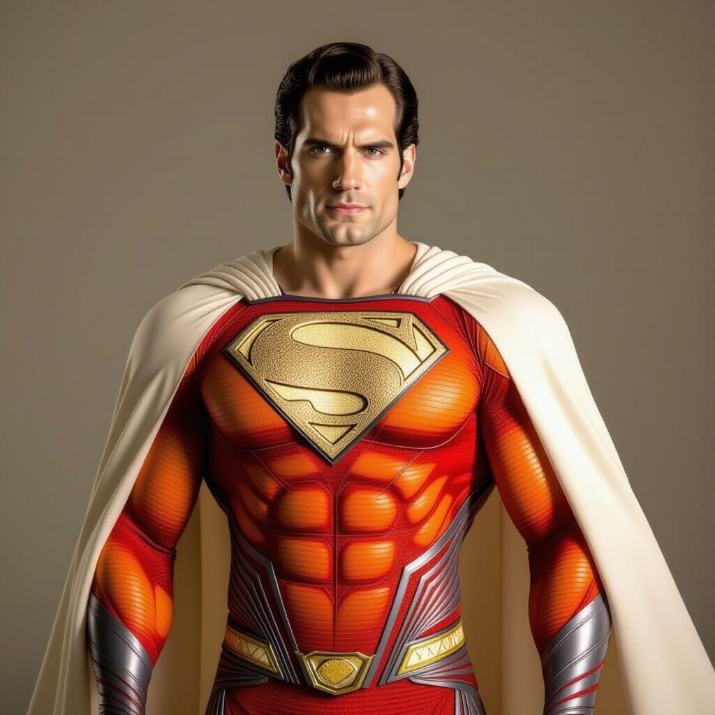 Man of Steel in Orange Suit: Digital Art