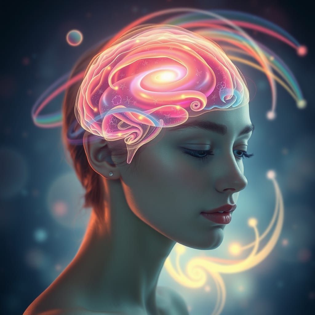 Ethereal Inner Glow: Surreal Digital Art Portrait