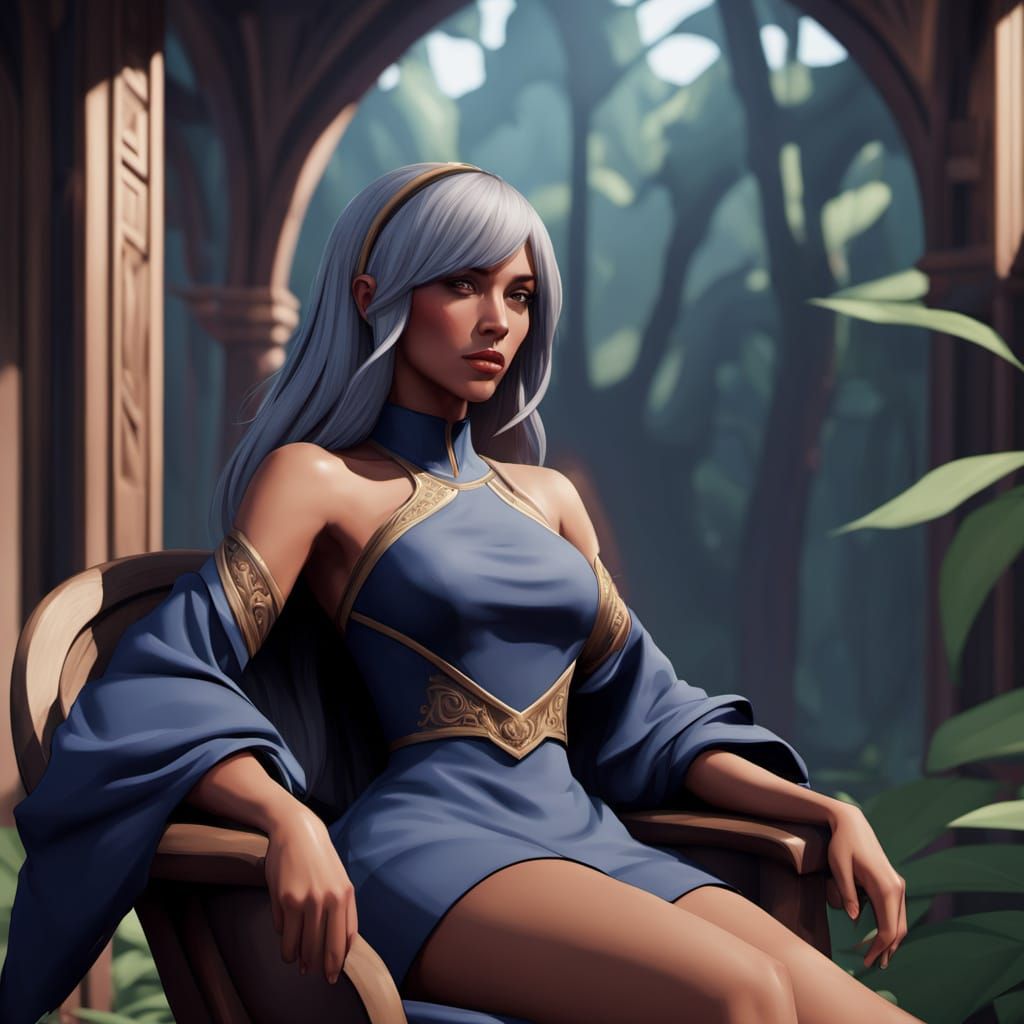 Ornate Portrait of a Girl in a Chair