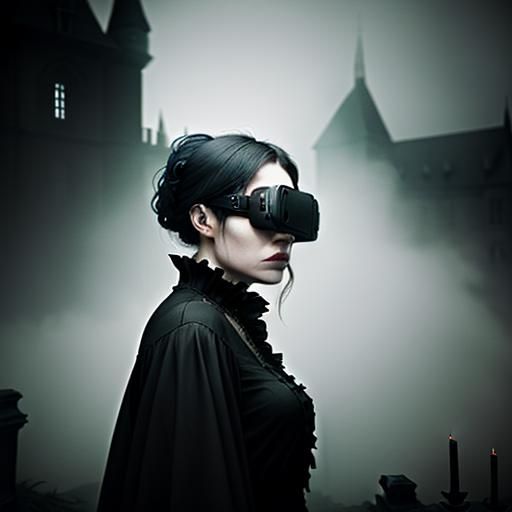 Gothic VR Model in Haunted House, Beksiński Style