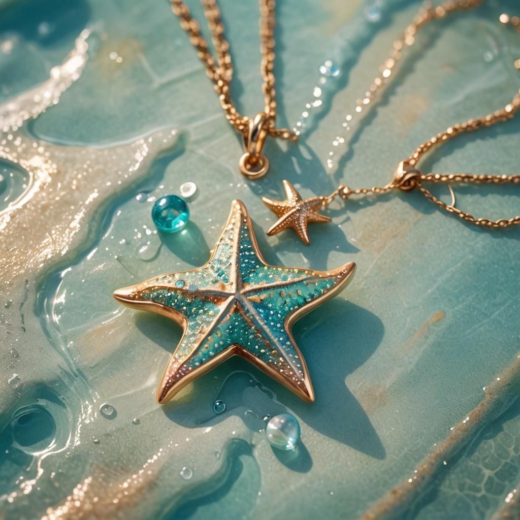 Girl with Starfish Navel Piercing in Watercolor Style