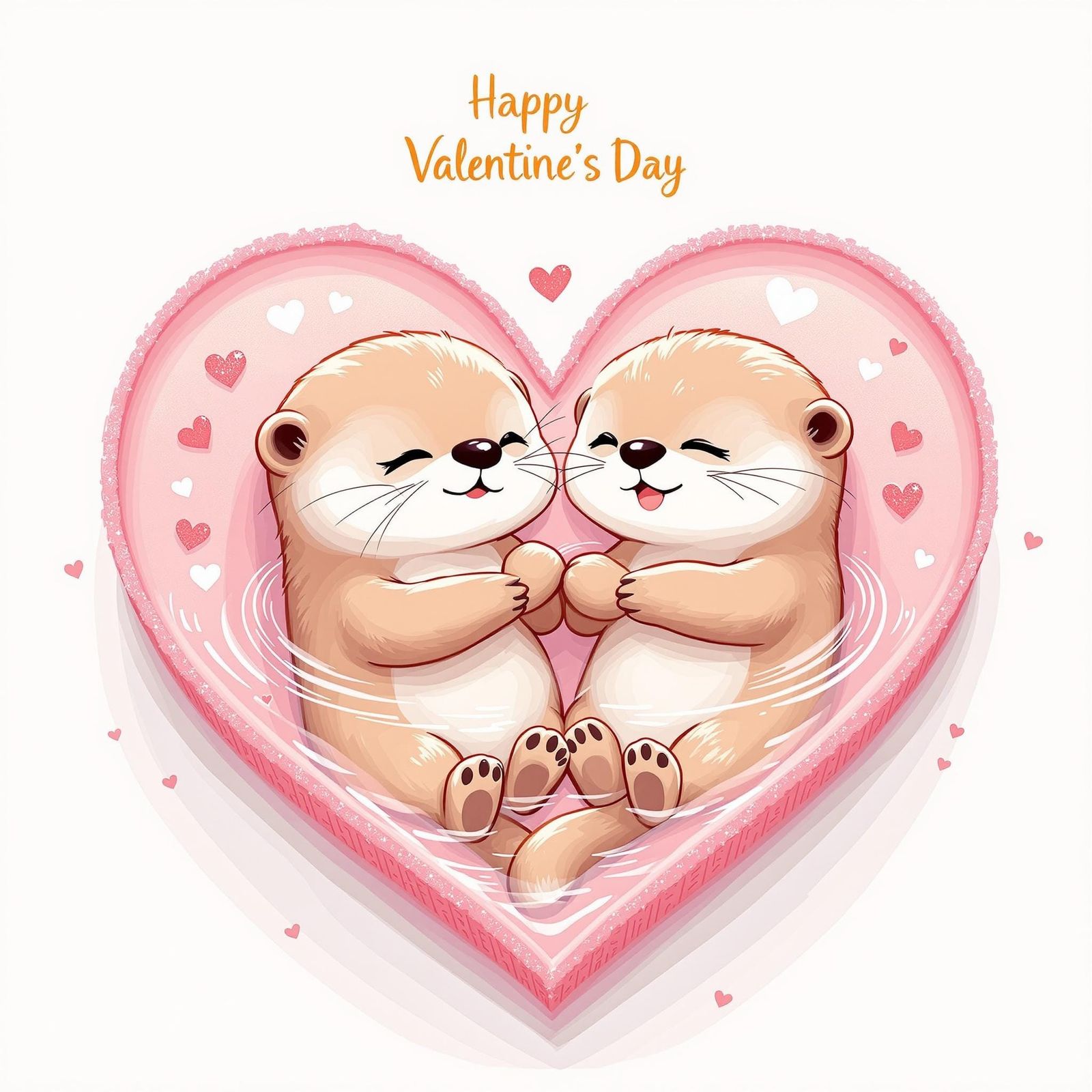 A vibrant, exaggerated anime-inspired Valentine's Day card i...