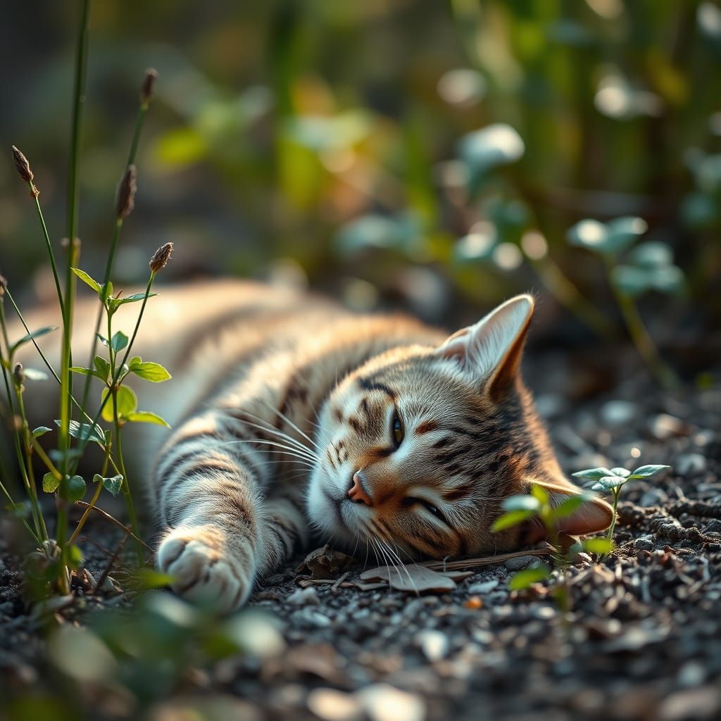 Cat's Final Resting Place: Nature's Embrace