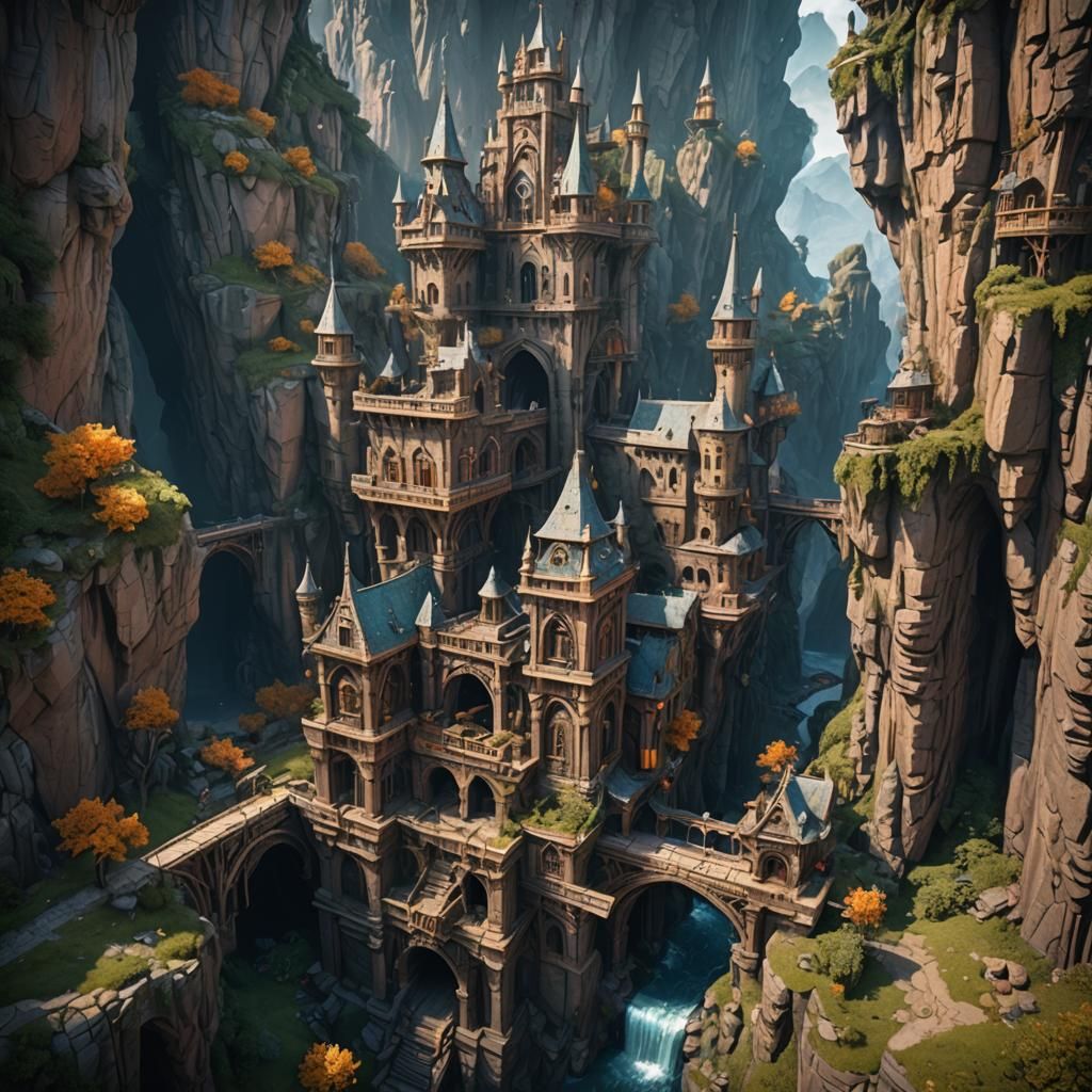 Fantastical Matte Painting in Deep Color, 8K