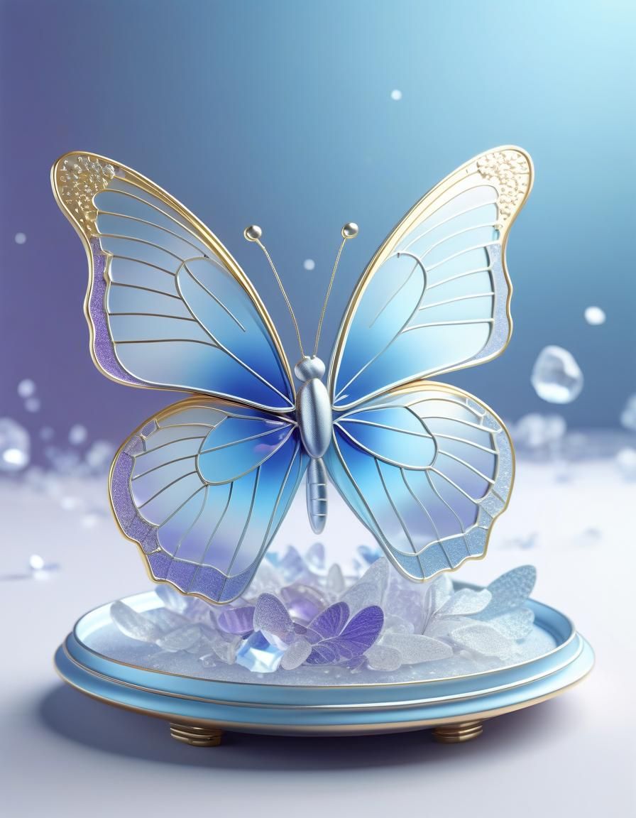 Ethereal Butterfly Rendered in Cinema4D Style
