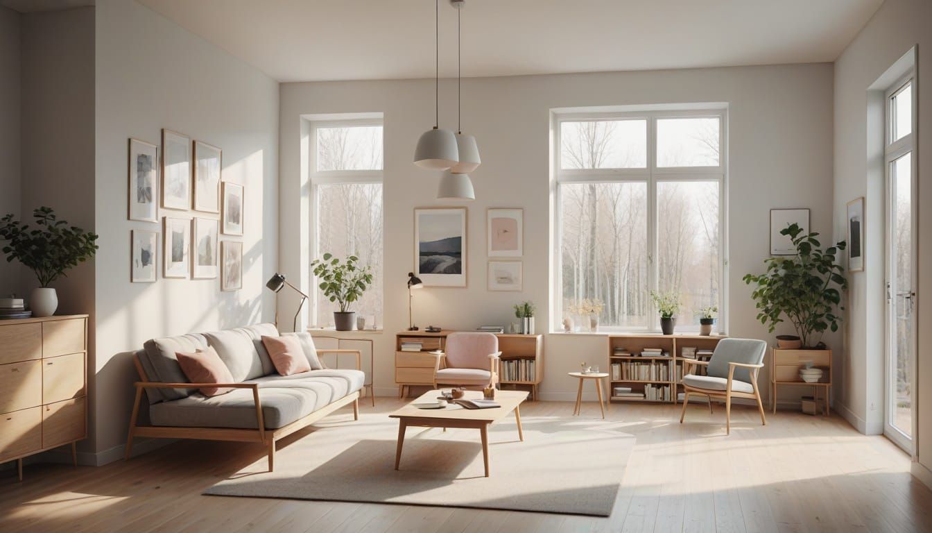Scandinavian Minimalist Masterpiece with Soft Light