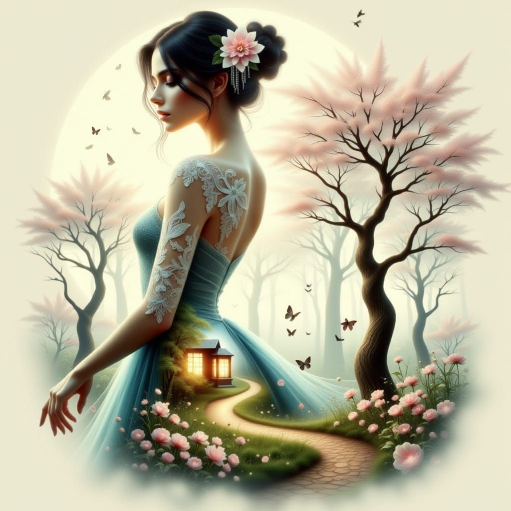 Whimsical Fairy in Springtime Bloom