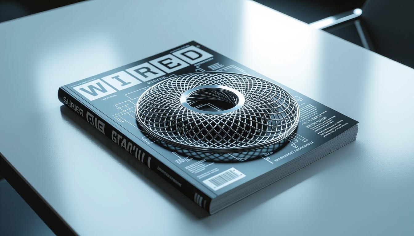 Futuristic Wired Magazine Cover in Cyberpunk Style