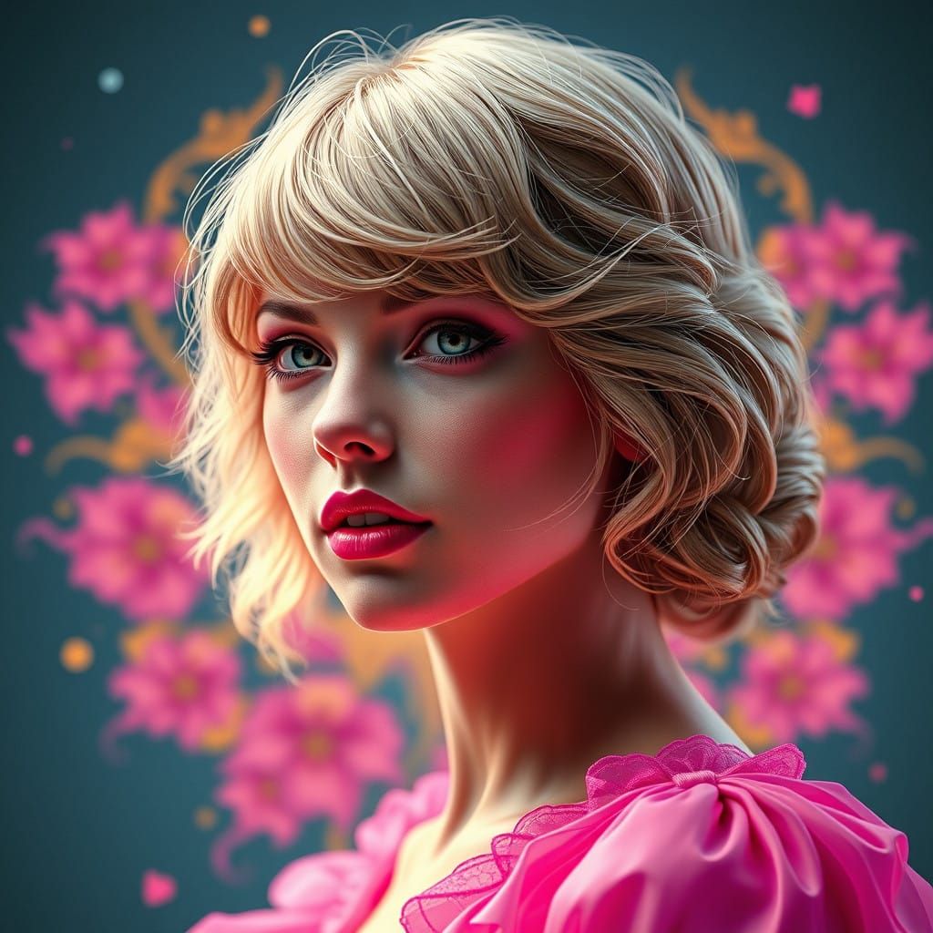 Taylor Swift as Elegant Art Nouveau Goddess