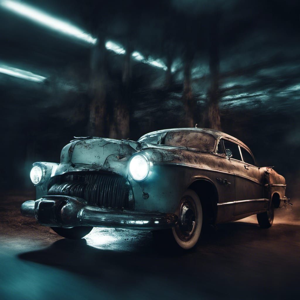 Sinister Buick 8 Portrait in Dark Horror Style
