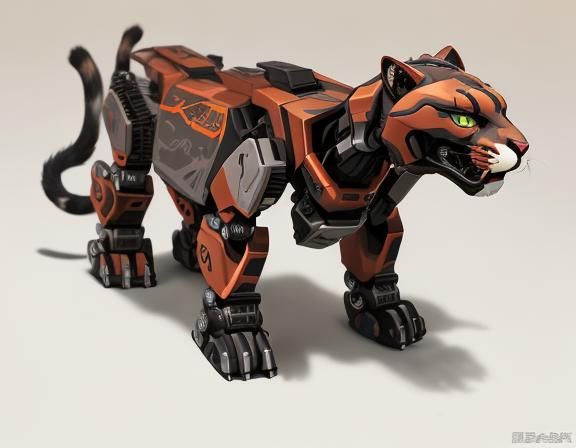 Robotic Cougar Cat Mecha: A Feline Zoid