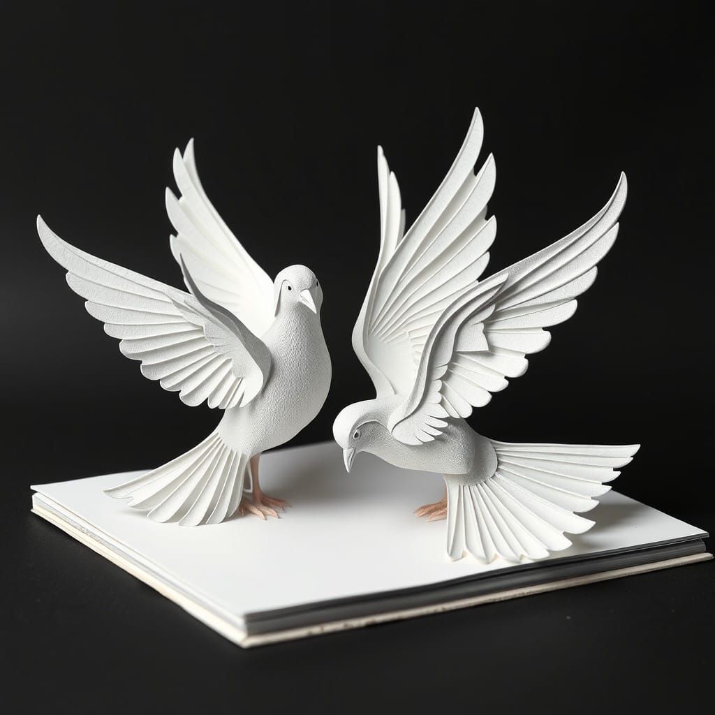 Whimsical Paper Doves Unfold in M.C. Escher-Inspired Pop-Up...