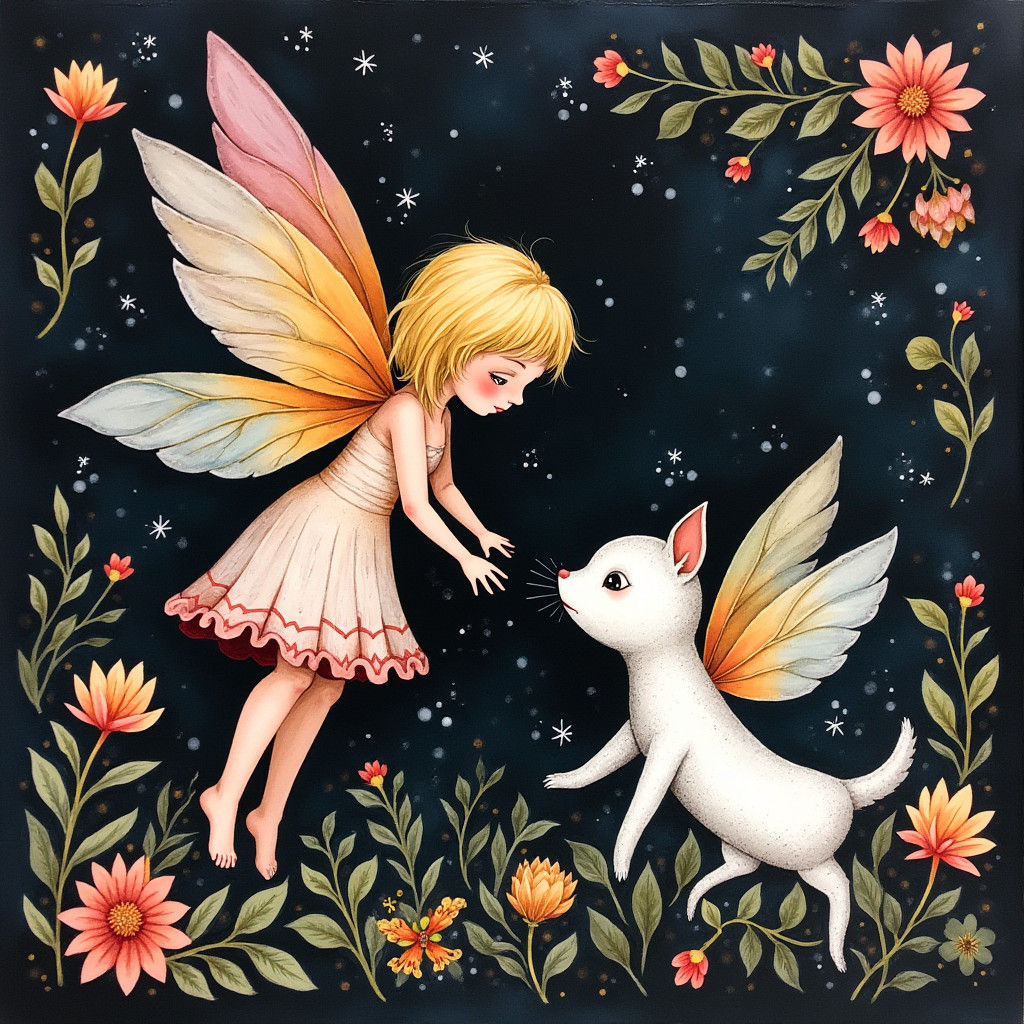 Watercolor Fairies in a Dreamscape