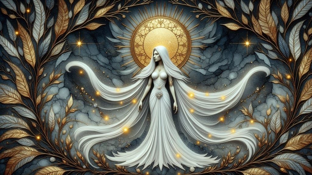 Ethereal Moon Goddess in Mystical Grove