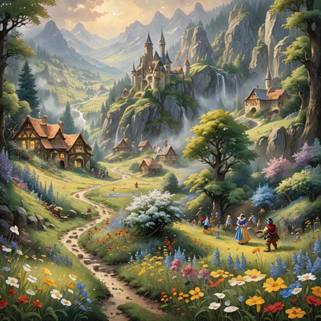 medieval village scene